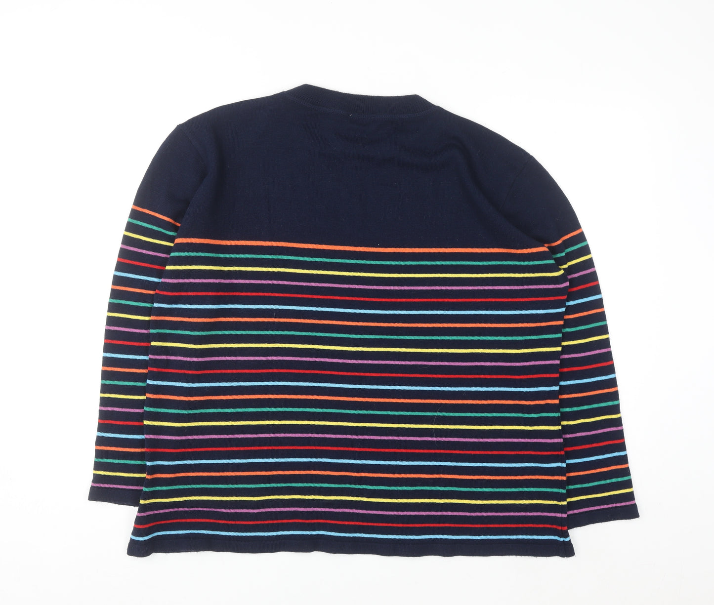 Popsy Women’s Navy Multicoloured Striped Pullover Jumper Size 18/20