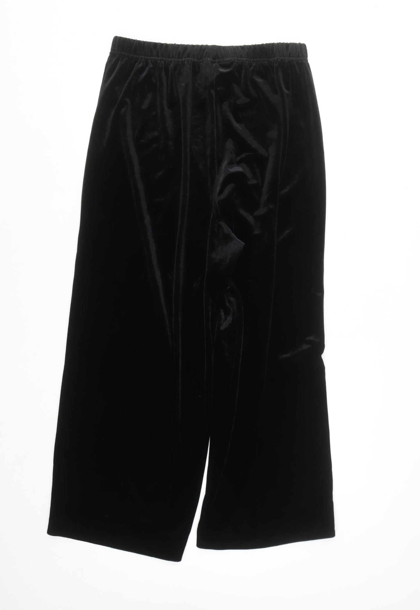 Bob Mackie Wearable Art Black Velvet Wide-Leg Womens Trousers L