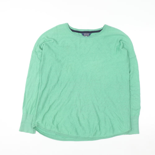 Joules Women Green Cotton Crew Neck Pullover Jumper Size 12