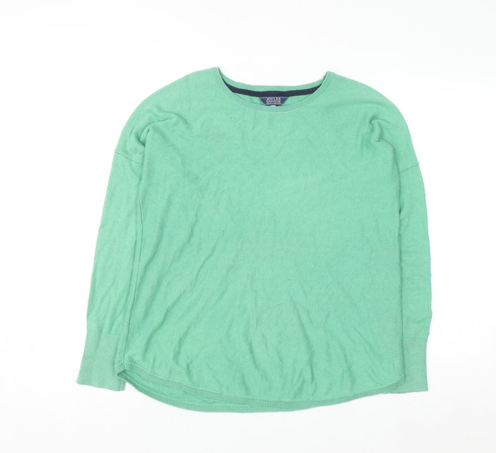 Joules Women Green Cotton Crew Neck Pullover Jumper Size 12