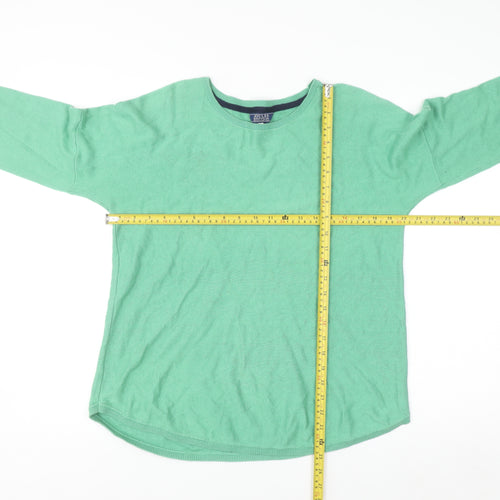 Joules Women Green Cotton Crew Neck Pullover Jumper Size 12