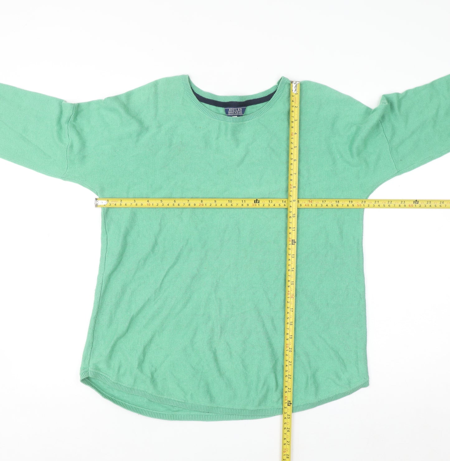 Joules Women Green Cotton Crew Neck Pullover Jumper Size 12