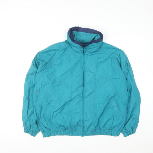 Pacific Trail Men's Blue M Windbreaker Jacket Pockets Lined Retro Style