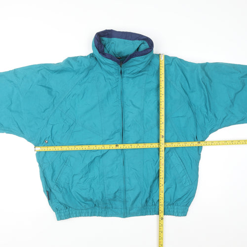 Pacific Trail Men's Blue M Windbreaker Jacket Pockets Lined Retro Style