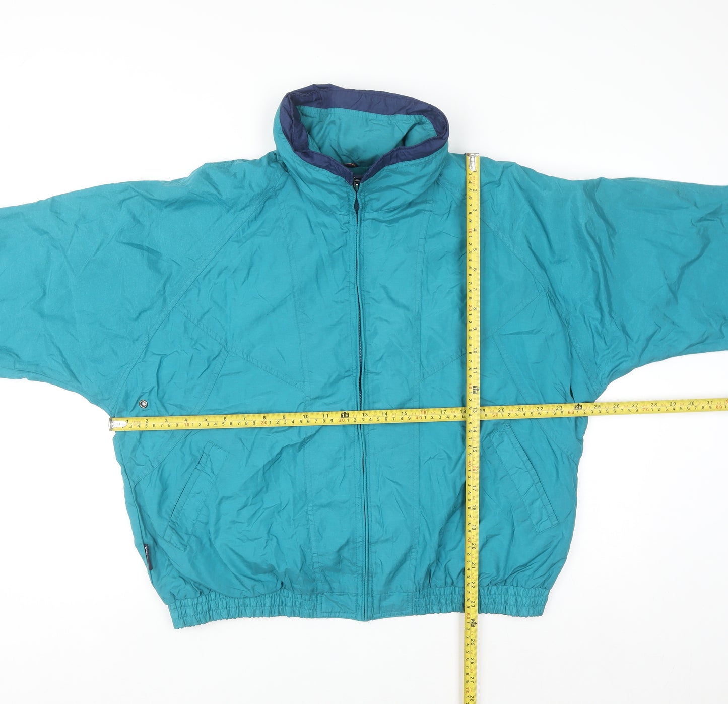 Pacific Trail Men's Blue M Windbreaker Jacket Pockets Lined Retro Style