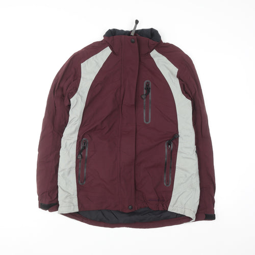 Eddie Bauer EBTEK Women’s Burgundy Ski Jacket S Waterproof Hooded