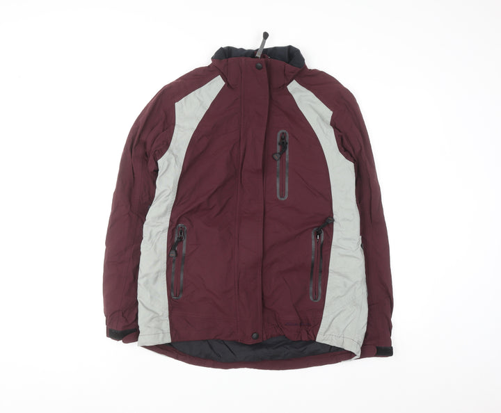 Eddie Bauer EBTEK Women’s Burgundy Ski Jacket S Waterproof Hooded