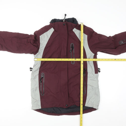 Eddie Bauer EBTEK Women’s Burgundy Ski Jacket S Waterproof Hooded