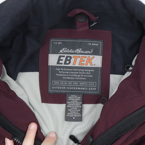 Eddie Bauer EBTEK Women’s Burgundy Ski Jacket S Waterproof Hooded