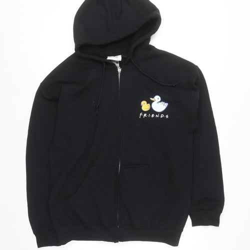 Friends Men's Black Full Zip Hoodie Size M Graphic Logo Sweatshirt