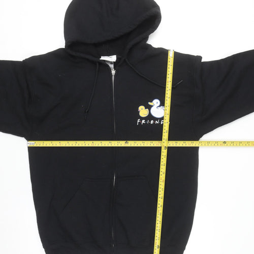 Friends Men's Black Full Zip Hoodie Size M Graphic Logo Sweatshirt