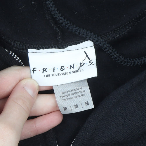Friends Men's Black Full Zip Hoodie Size M Graphic Logo Sweatshirt