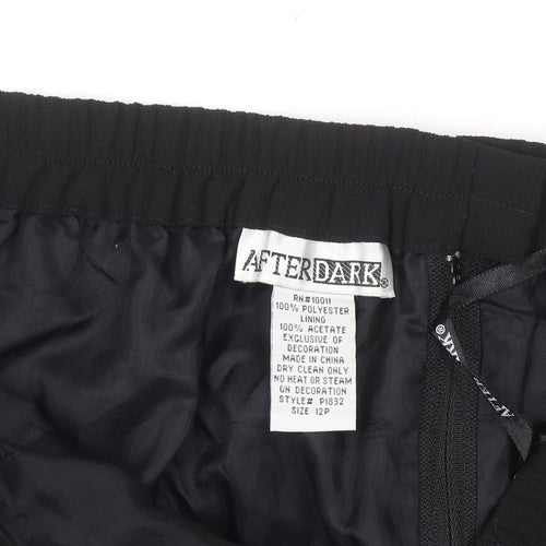 After Dark Women's Black Beaded Dress Pants Size 12 Plus