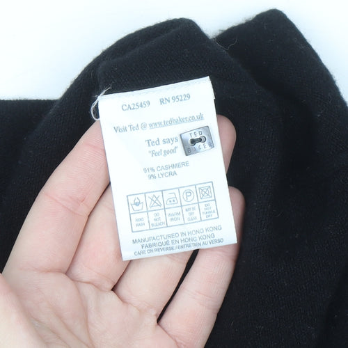 Ted Baker Womens Black Cashmere Blend V-Neck Cardigan Size 14