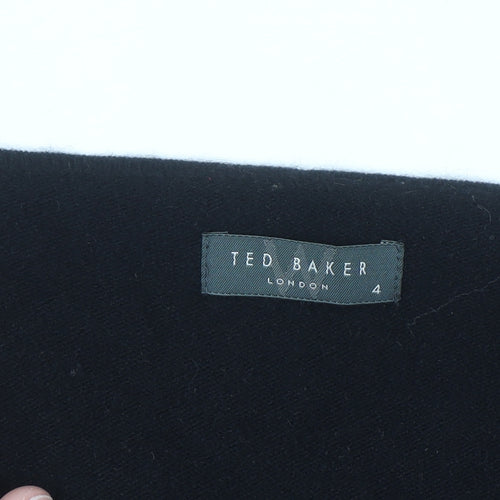 Ted Baker Womens Black Cashmere Blend V-Neck Cardigan Size 14