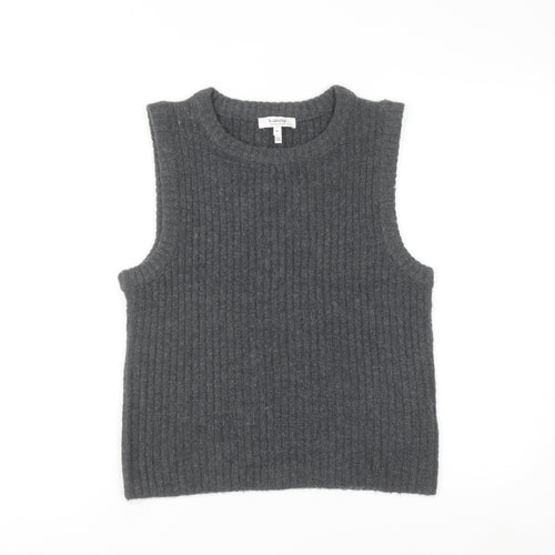 b.young Unisex Grey Knit Wool Blend Sleeveless Vest M