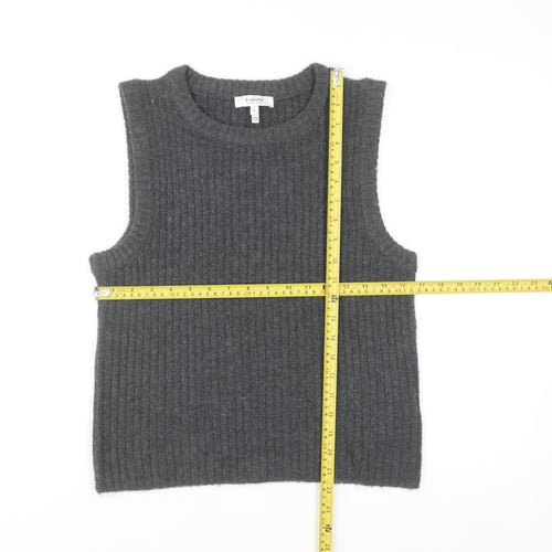 b.young Unisex Grey Knit Wool Blend Sleeveless Vest M