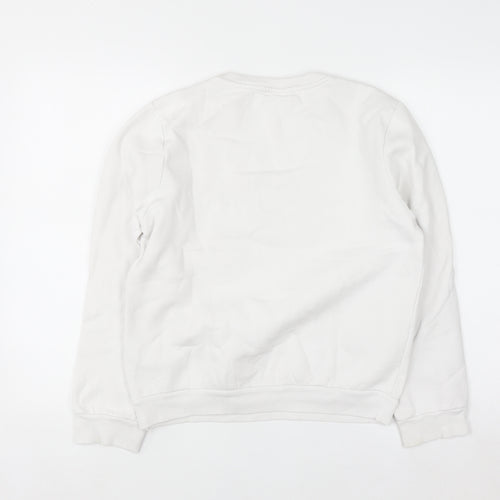 Disney Women White Mickey Mouse Print Pullover Sweatshirt Size 10/12