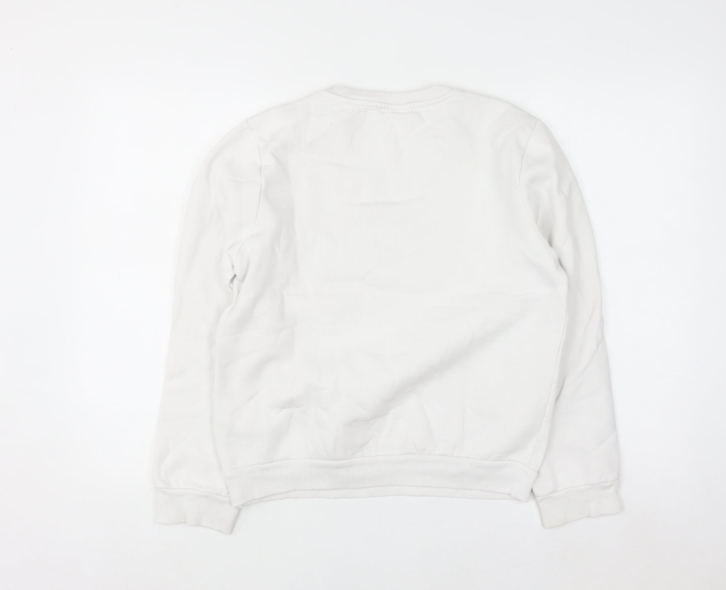 Disney Women White Mickey Mouse Print Pullover Sweatshirt Size 10/12