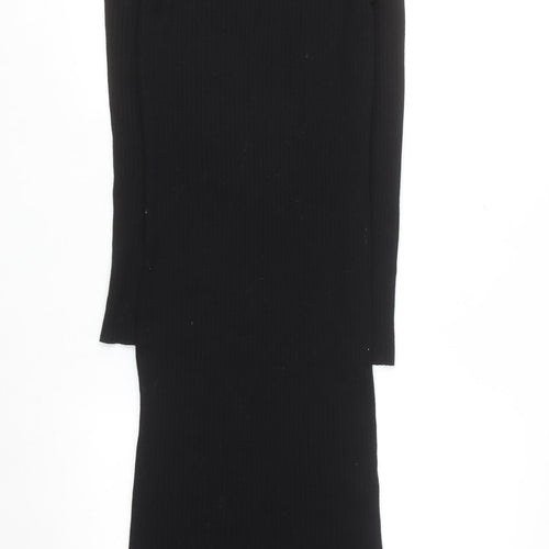 New Look Women Black Size 8 Knit Bodycon Midi Dress