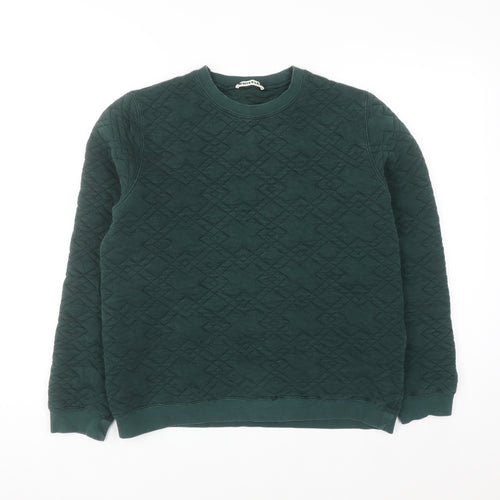 Whistles Women's Green Quilted Crew Neck Sweatshirt UK 10