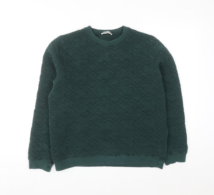Whistles Women's Green Quilted Crew Neck Sweatshirt UK 10