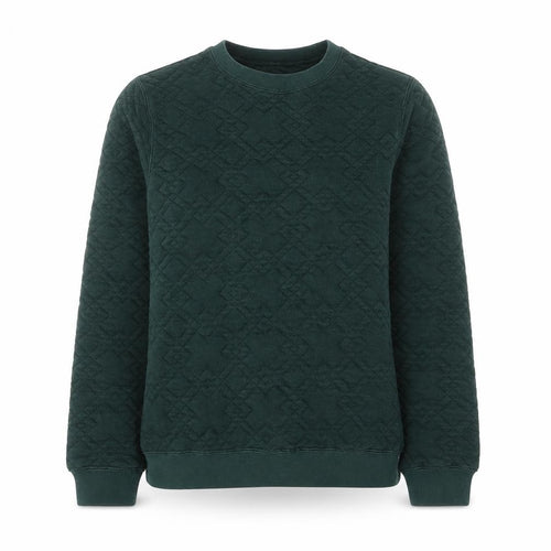 Whistles Women's Green Quilted Crew Neck Sweatshirt UK 10