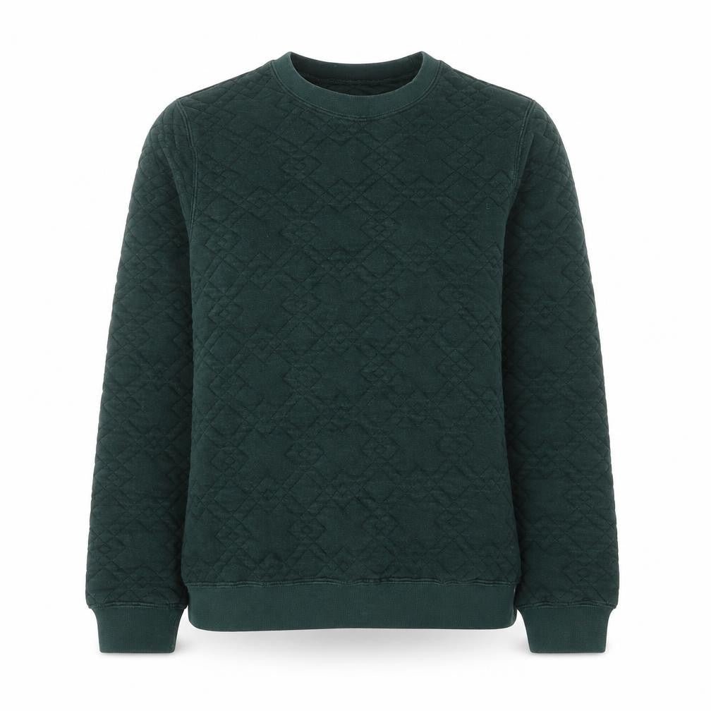 Whistles Women's Green Quilted Crew Neck Sweatshirt UK 10