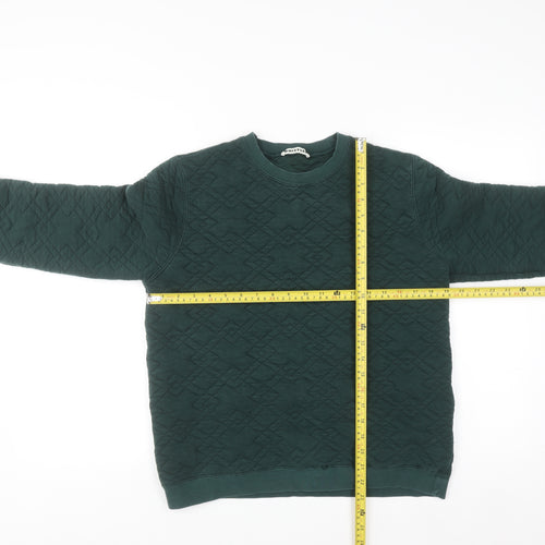 Whistles Women's Green Quilted Crew Neck Sweatshirt UK 10