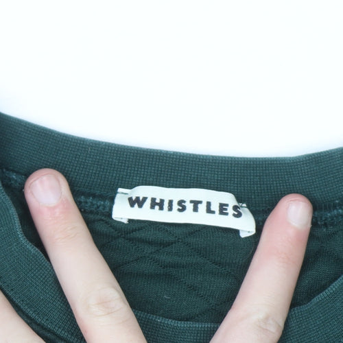 Whistles Women's Green Quilted Crew Neck Sweatshirt UK 10