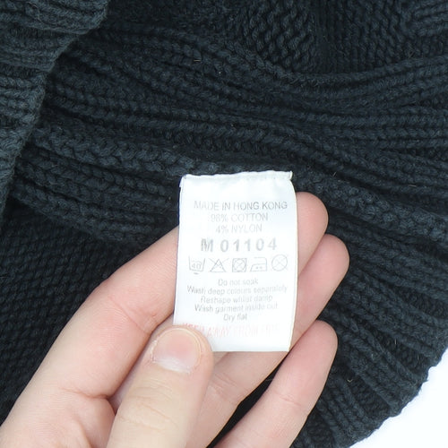 Next Petite Women's Black Chunky Knit Hooded Cardigan Small