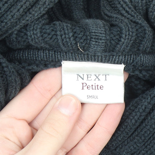 Next Petite Women's Black Chunky Knit Hooded Cardigan Small