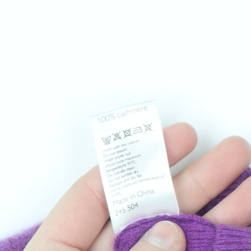 John Lewis Women Purple Cashmere Cardigan Size 12 Crew Neck