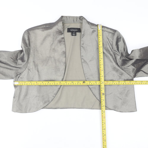 R&M Richards Women's Silver Cropped Shawl Blazer Size 14