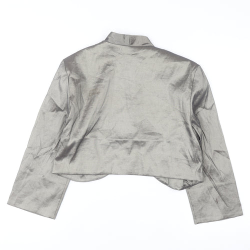 R&M Richards Women's Silver Cropped Shawl Blazer Size 14