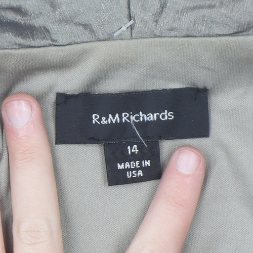 R&M Richards Women's Silver Cropped Shawl Blazer Size 14