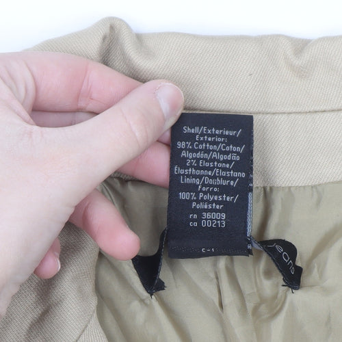 Calvin Klein Jeans Women Beige Blazer Size M Cotton Blend Jacket