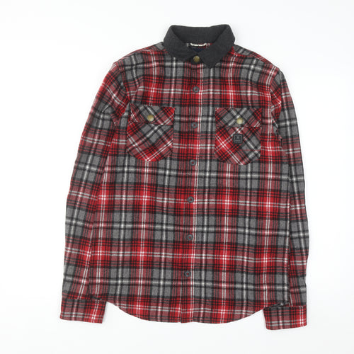Roark Revival Men's Red Plaid Flannel Button-Up Shirt M