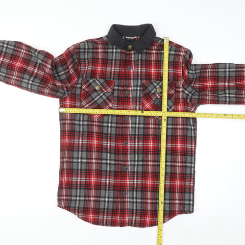 Roark Revival Men's Red Plaid Flannel Button-Up Shirt M