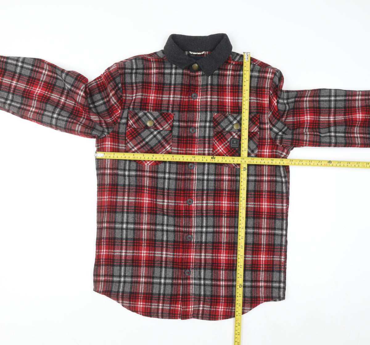 Roark Revival Men's Red Plaid Flannel Button-Up Shirt M