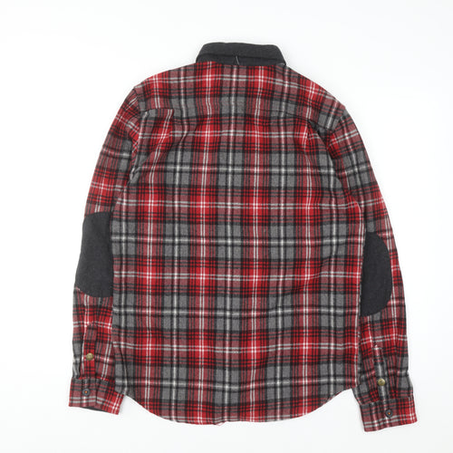 Roark Revival Men's Red Plaid Flannel Button-Up Shirt M