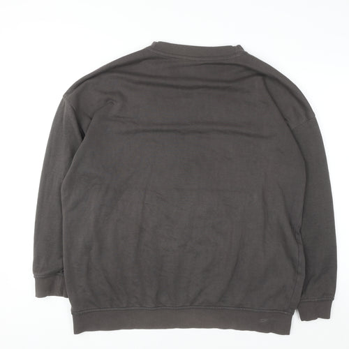 H&M Divided Women's Grey Pullover Sweatshirt Size 12 Sprint Track Graphic