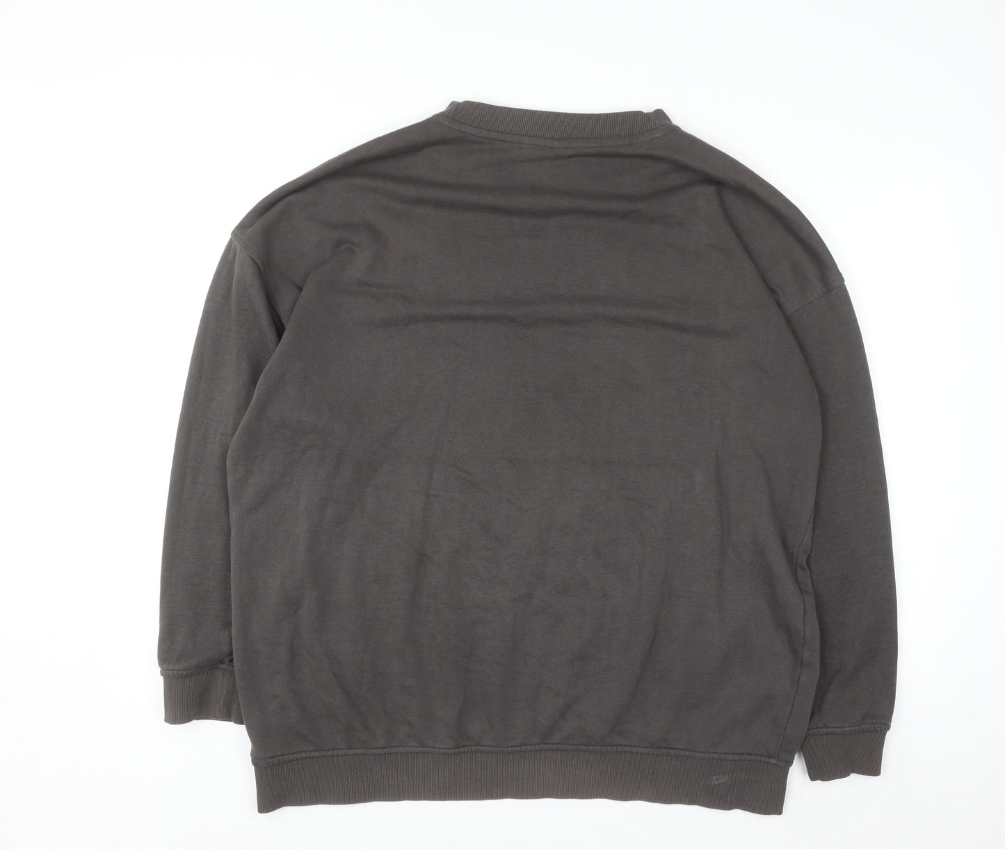 H&M Divided Women's Grey Pullover Sweatshirt Size 12 Sprint Track Graphic