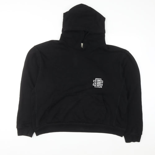 Eric Emanuel Men's Black Pullover Hoodie Medium Cotton Fleece