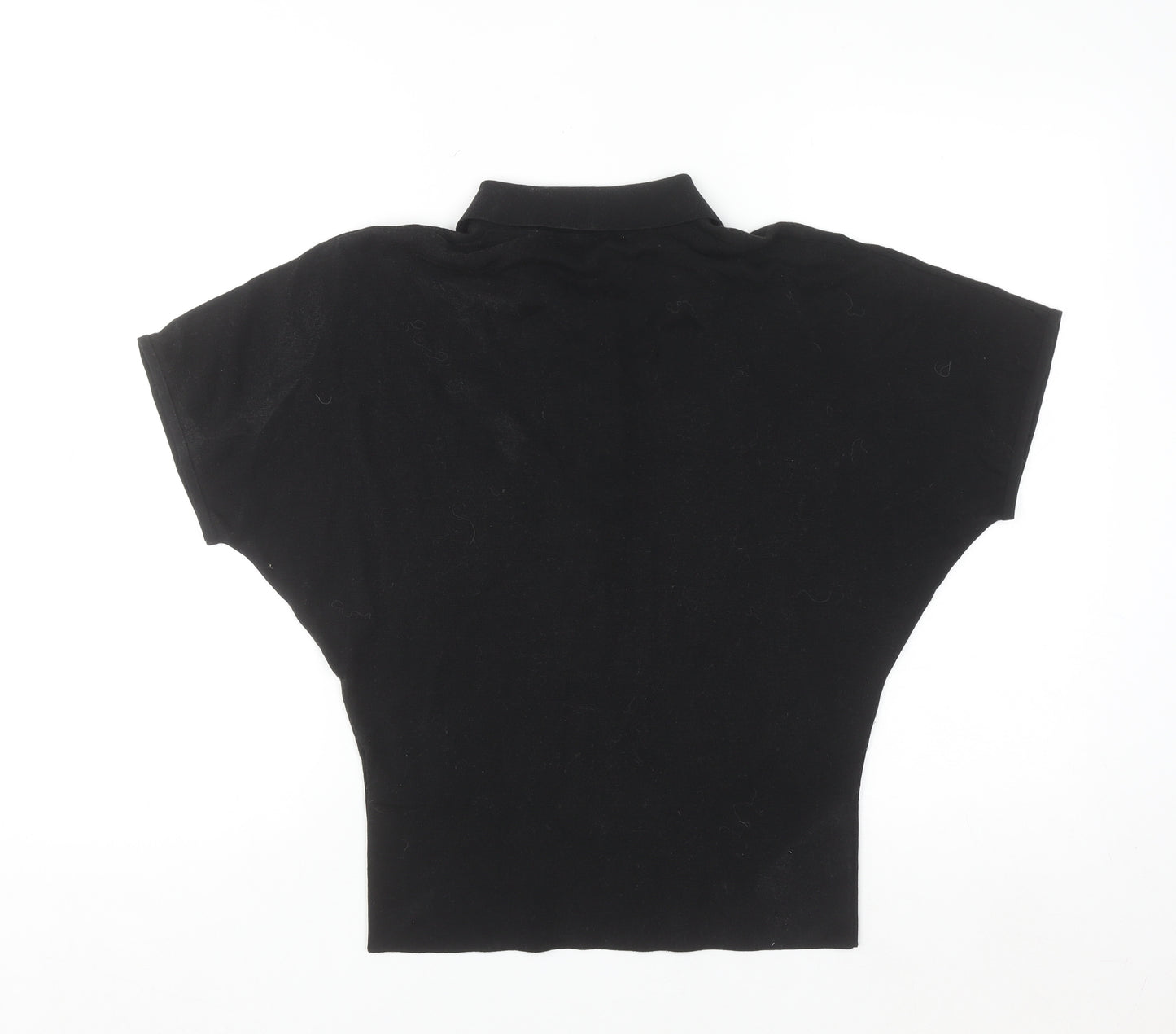 COS Women's Black Collared Short Sleeve Polo Top S