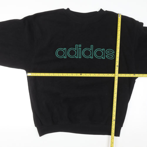 Adidas Men's Black Large Pullover Sweatshirt with Logo Embroidery