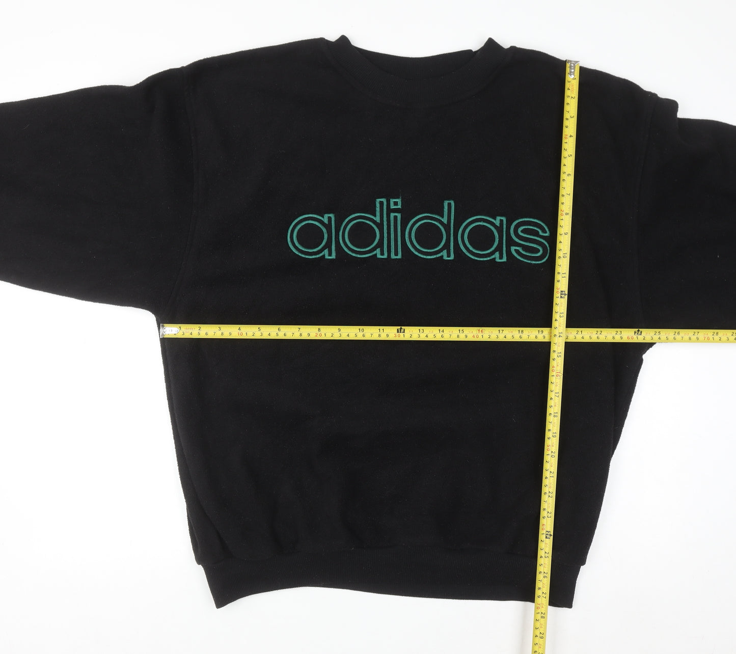 Adidas Men's Black Large Pullover Sweatshirt with Logo Embroidery