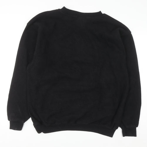 Adidas Men's Black Large Pullover Sweatshirt with Logo Embroidery