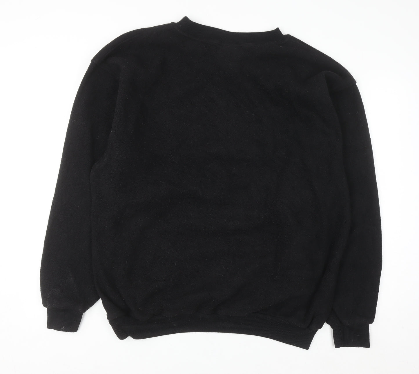 Adidas Men's Black Large Pullover Sweatshirt with Logo Embroidery
