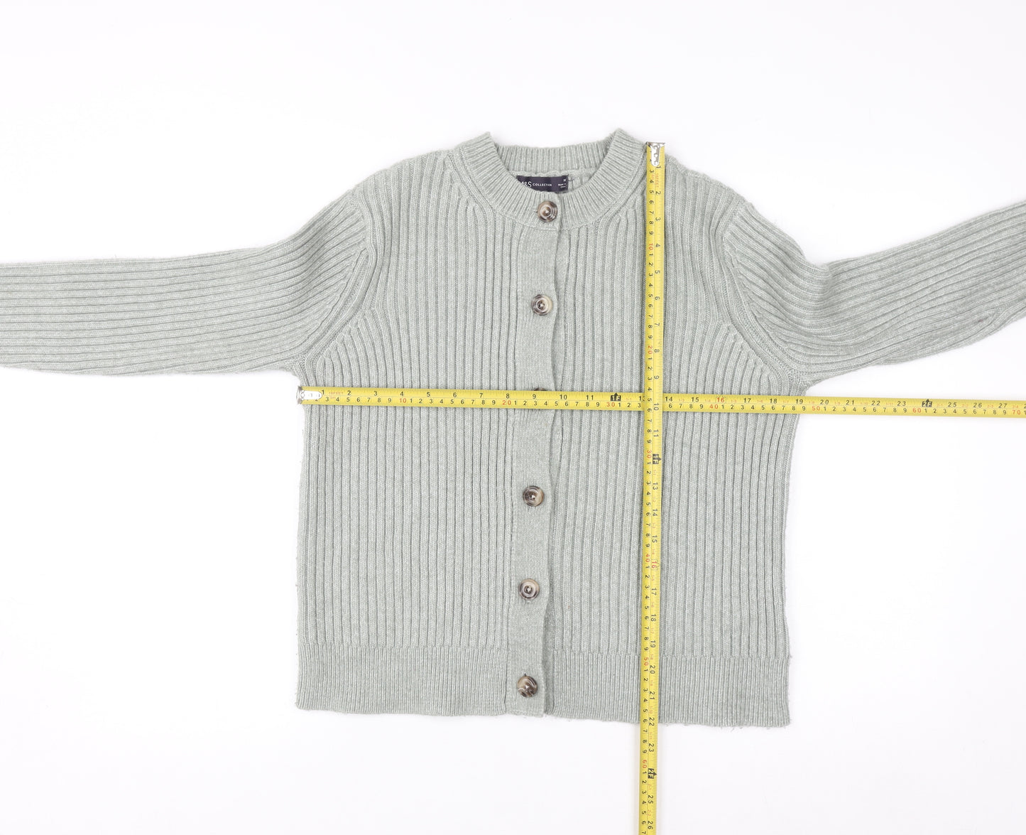 Marks and Spencer Women’s Grey Knit Button Cardigan M